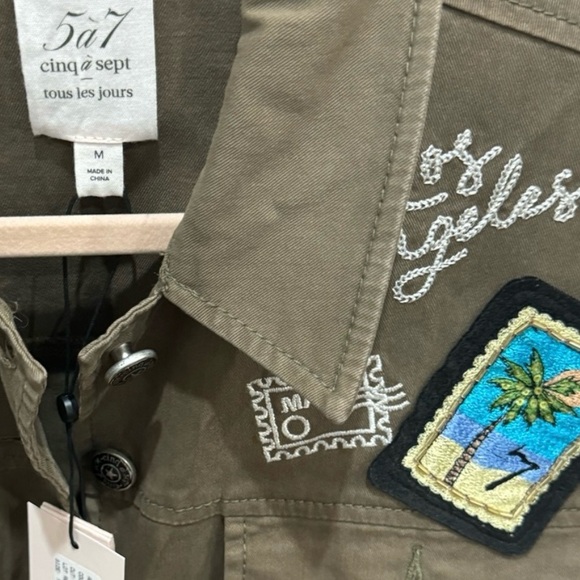 NWT CINQ A SEPT ALL AROUND THE WORLD VERA EMBROIDERED PATCH JACKET IN SIZE MED - Picture 6 of 6